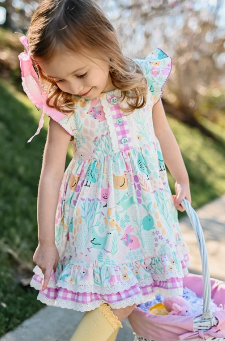 GSD0701 Girls Easter Bunny Dress