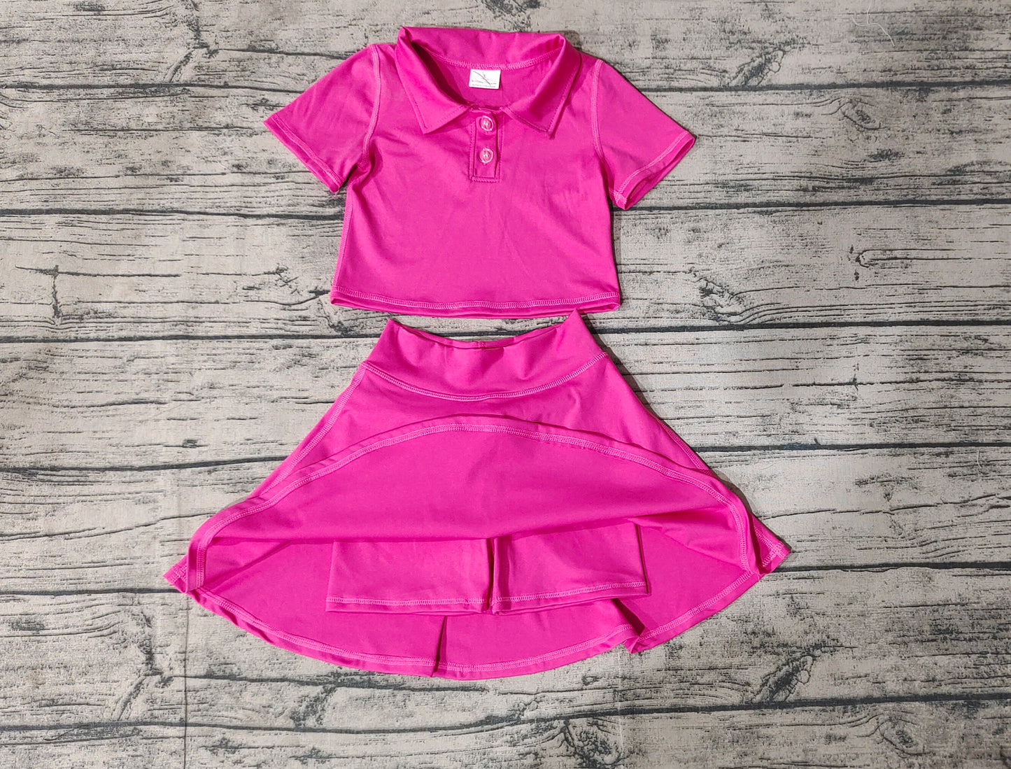 Pre-order GSD1391 baby girls hot pink yoga dress