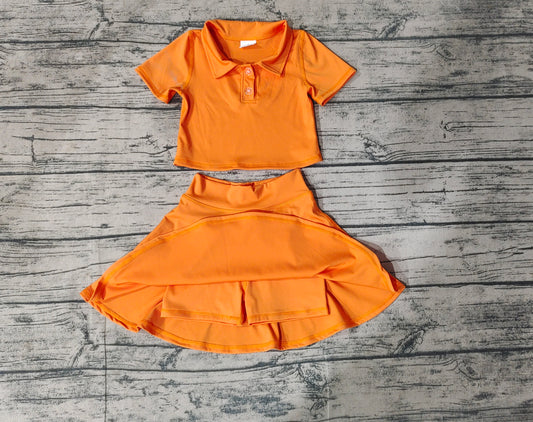 Pre-order GSD1394 baby girls orange yoga dress