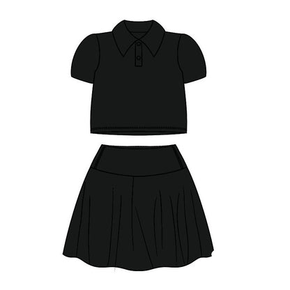 Pre-order GSD1397 baby girls black yoga dress