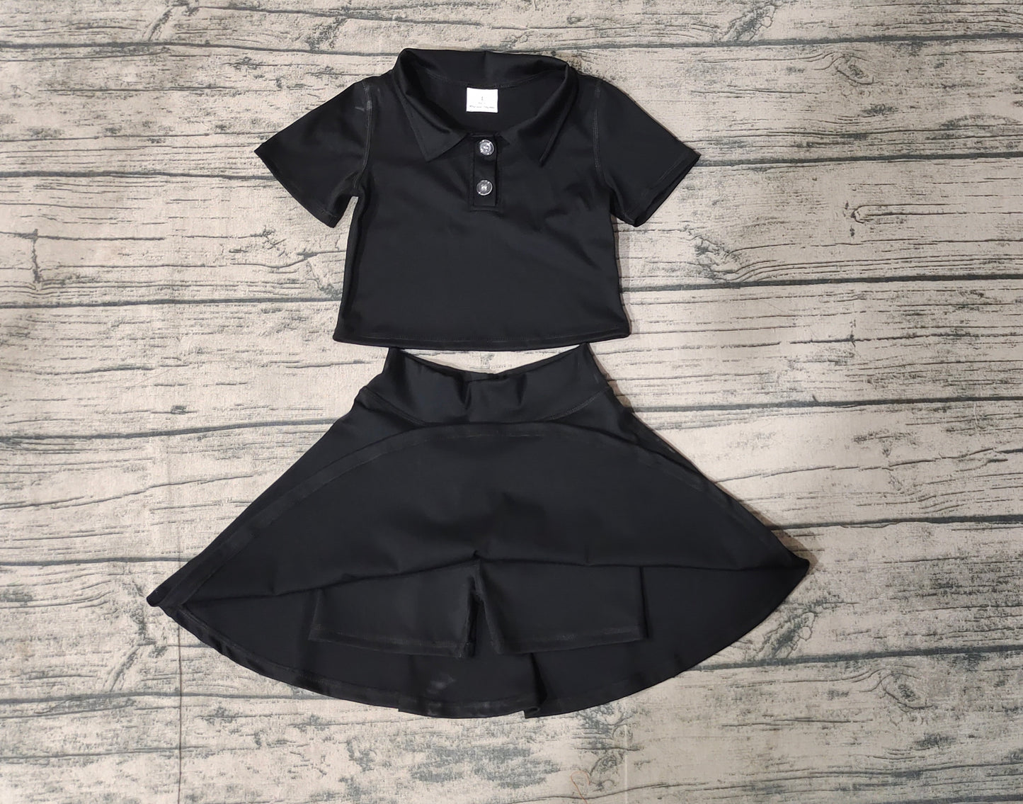 Pre-order GSD1397 baby girls black yoga dress