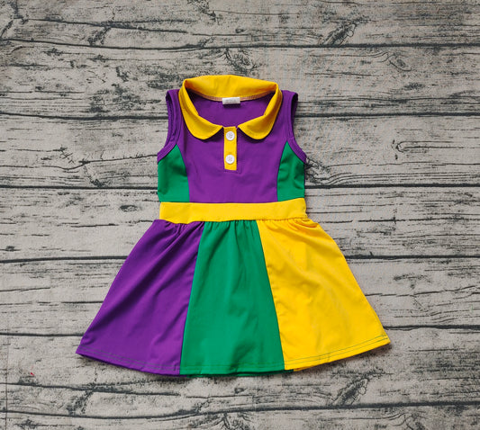 Pre-order GSD1434 Girls purple green yoga Dress