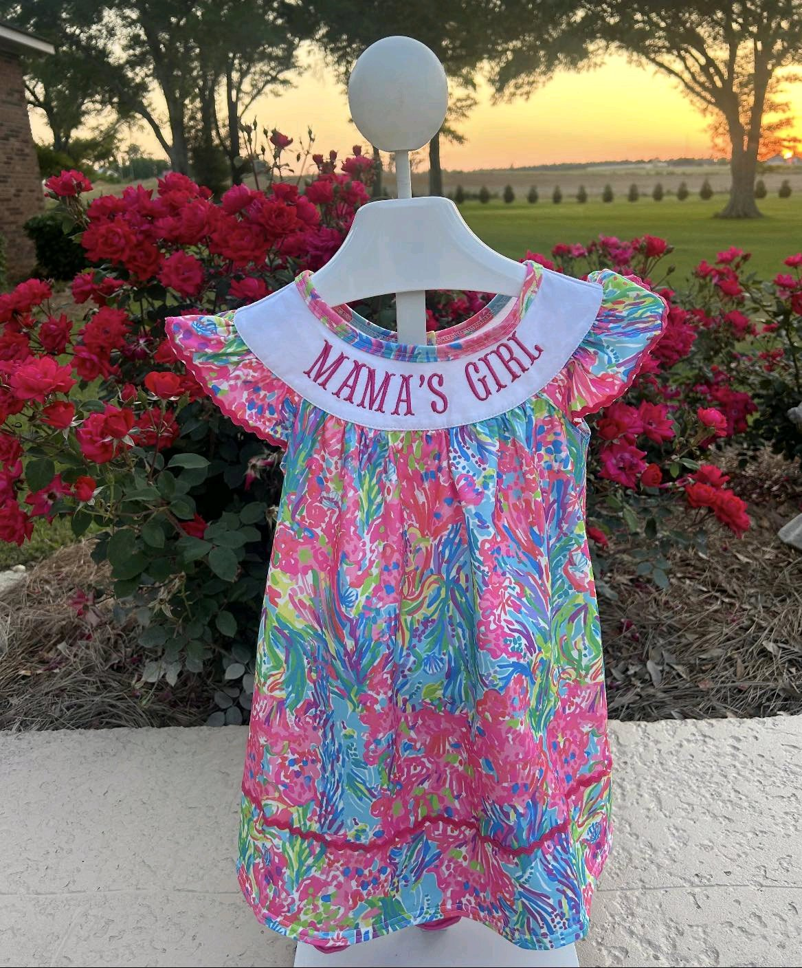 Pre-order GSD1614 baby Girls flying sleeve mama's girl Dress（Deadline Dec.11）