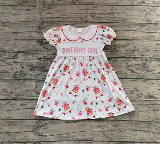 Pre-order GSD2854  Baby Girls birthday cake dress embroidery