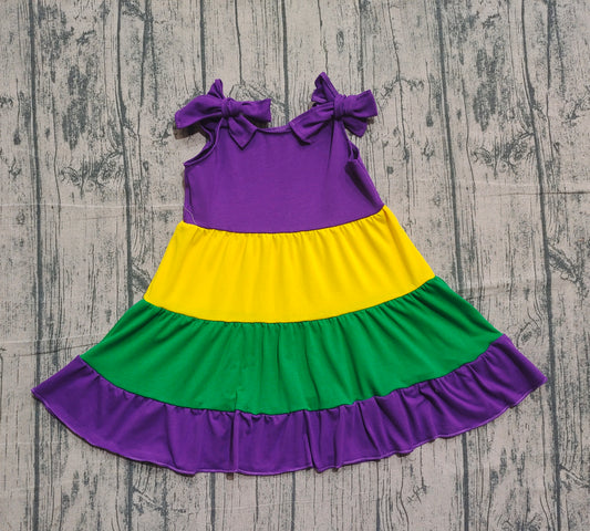 pre-order GSD2888 toddler girl clothes mardi gras girl summer dress