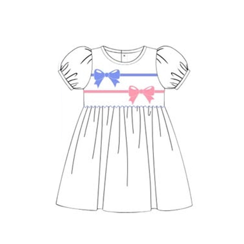 10.13 Pre-order GSD2915 Baby Girls bow puff sleeve dress