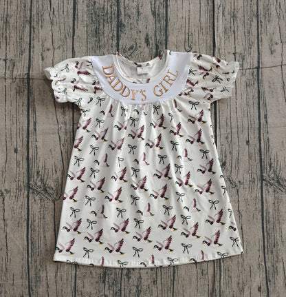 Pre-order GSD2933 Baby Girls daddy's girls duck dress embroidery