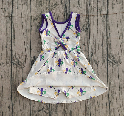 Pre-order GSD2944 girls Mardi Gras sleeveless Dress yoga