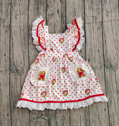 Pre-order GSD2963 Baby Girls Valentine's love pocket lace dress