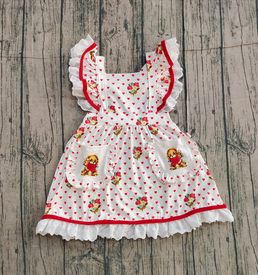 Pre-order GSD2963 Baby Girls Valentine's love pocket lace dress