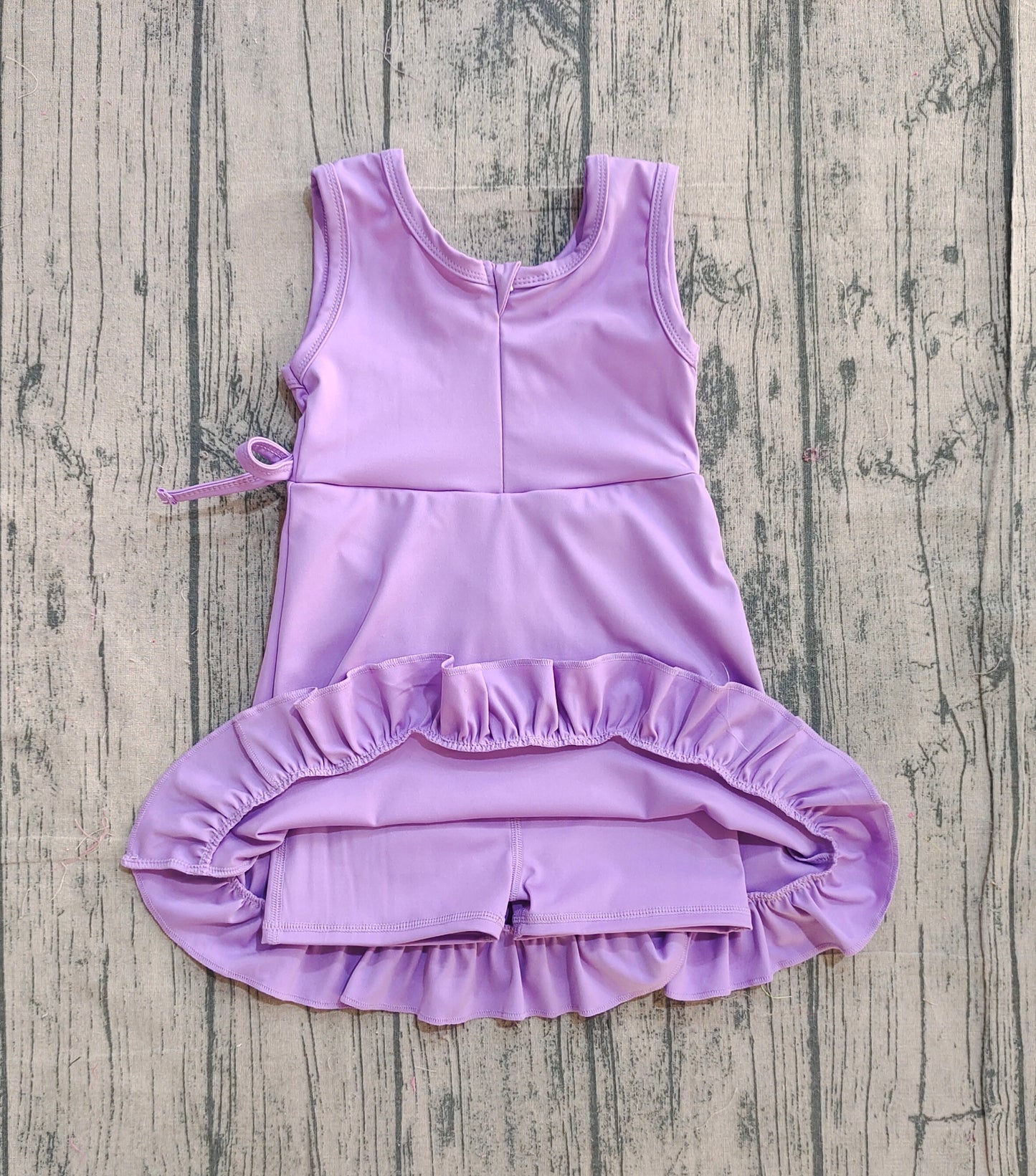 Pre-order GSD3036  girls purple sleeveless Dress yoga