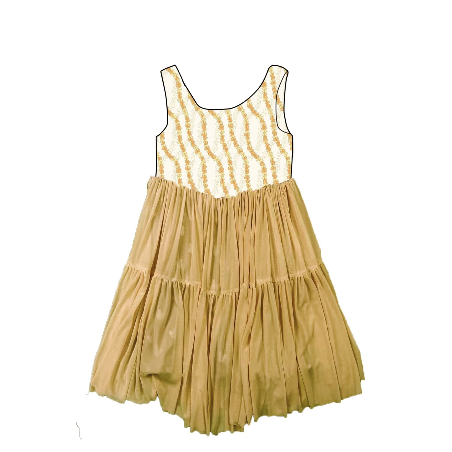 12.3 Pre-order GSD3369 Baby girls yellow sleeveless dress