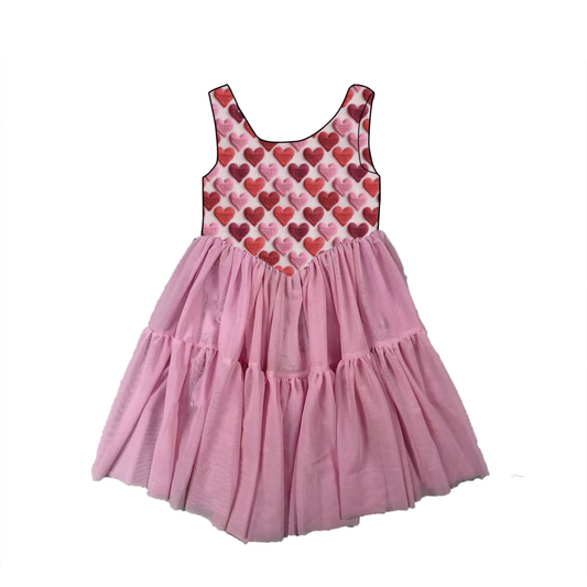 12.3 Pre-order GSD3370 Baby girls Valentine's  love sleeveless dress