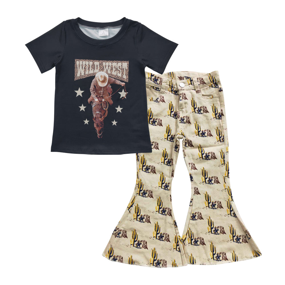 Girls Wild West Outfits Short Sleeves Jeans