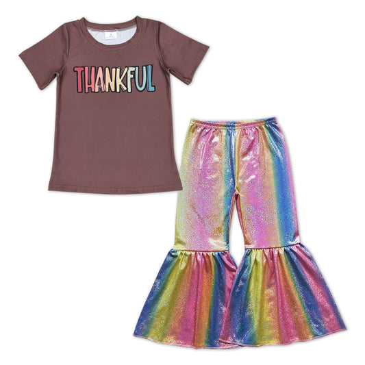 Girls Thankful Outfits Satin Pants