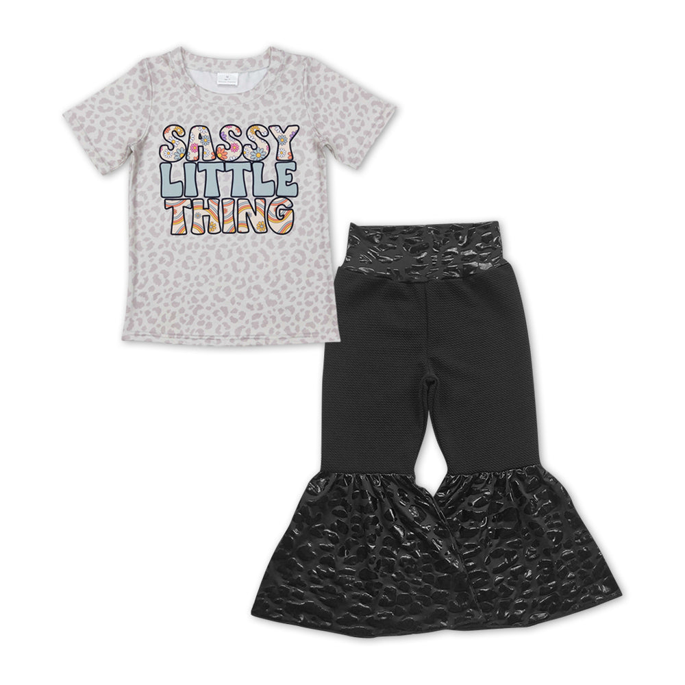 Girls Little Sassy Thing Outfits Black Pants