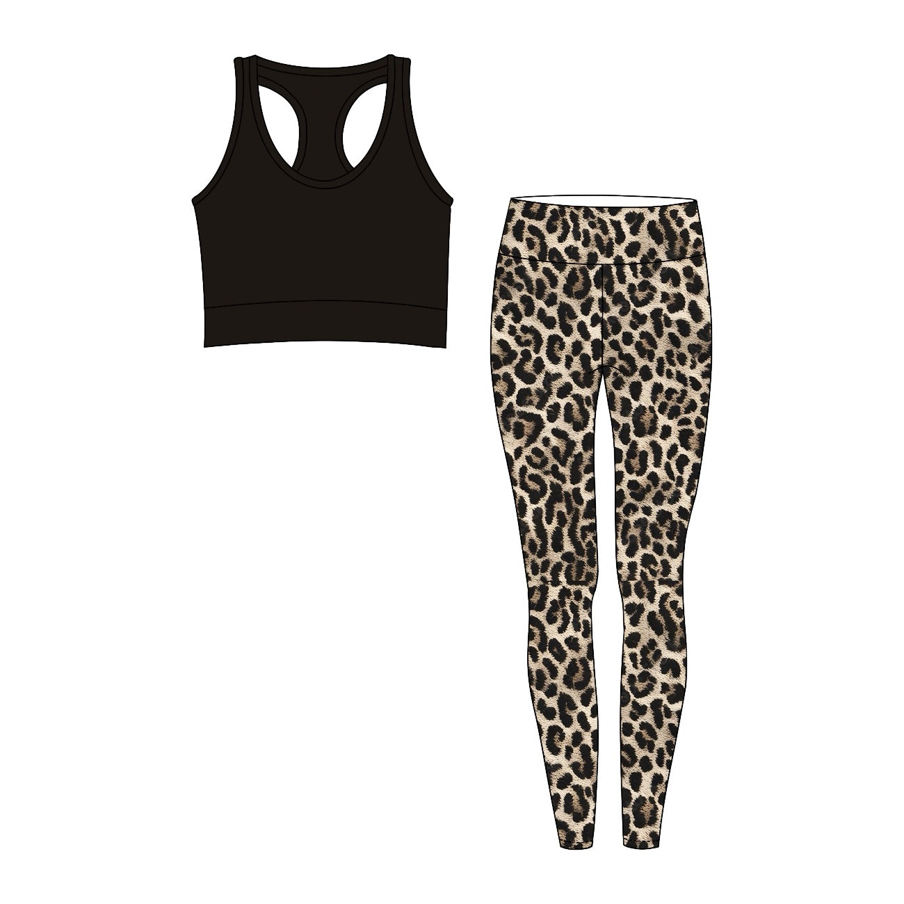 Pre-order GSPO1663 Adult leopard YOGA outfits boutique wholesale clothing