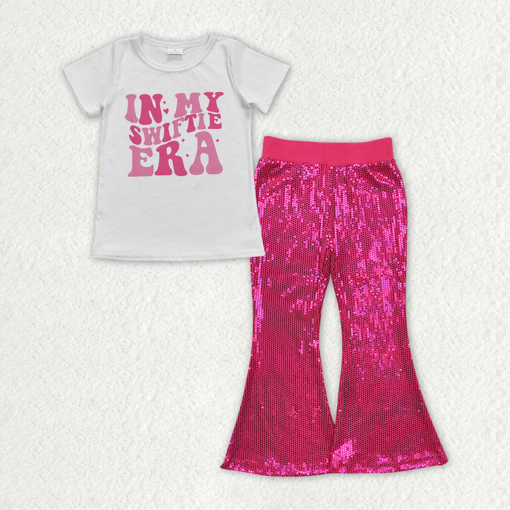 GSPO1708 Girls Singer hot pink Outfits Sequined Pants