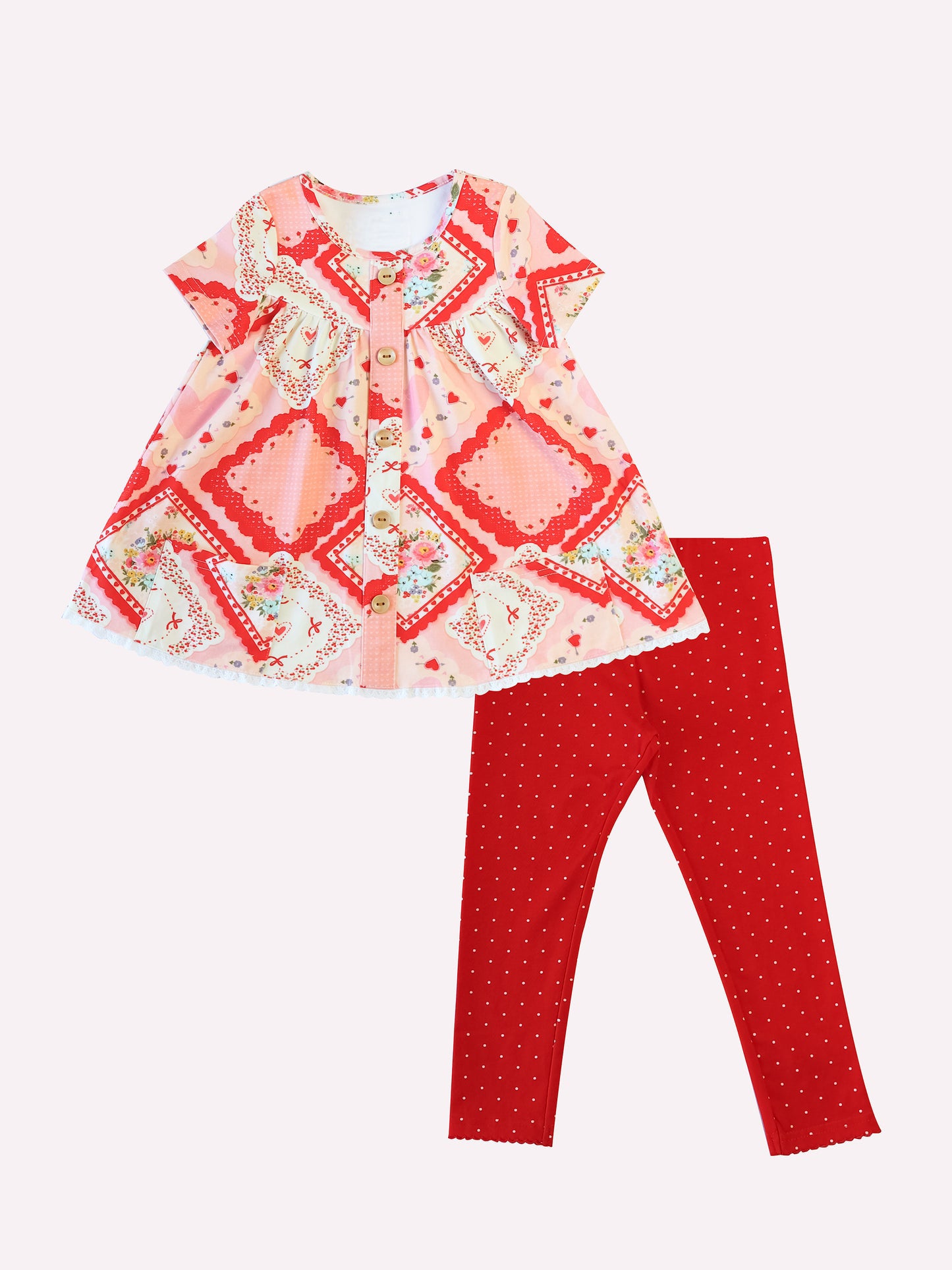 10.1 Pre-order GSPO2098 Girls red long pant outfits