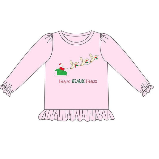 Pre-order GT0715 Girls Christmas duck T-shirt ( Deadline August 15 )