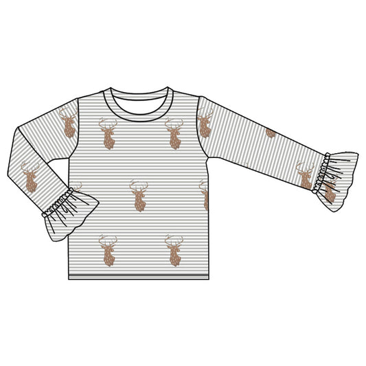 Pre-order GT0739 baby girls deer long sleeves Top ( Deadline August 11 )