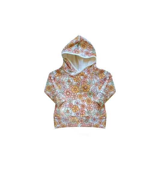 Pre-order GT0740 Girls floral hooded pullover ( Deadline Sept.11 )