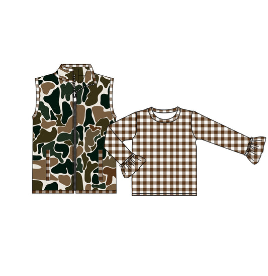 Pre-order GT0741 baby girls camo jacket outfits 2pcs ( Deadline September 11 )