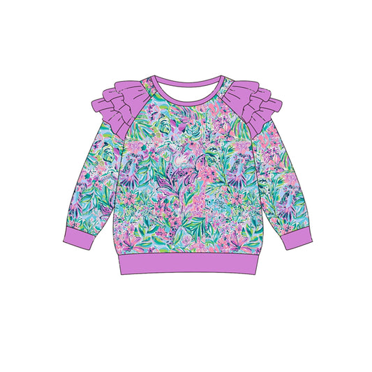 Pre-order GT0764 Girls floral long sleeves top ( Deadline Sept 23 )