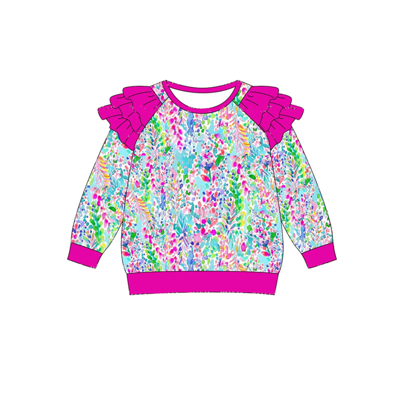 Pre-order GT0765 Girls floral long sleeves top ( Deadline Sept 23 )