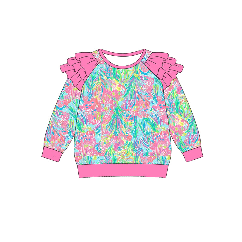 Pre-order GT0766 Girls floral long sleeves top ( Deadline Sept 23 )