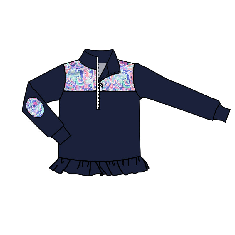 Pre-order GT0767 baby girls navy Pullover ( Deadline Sept.26 )