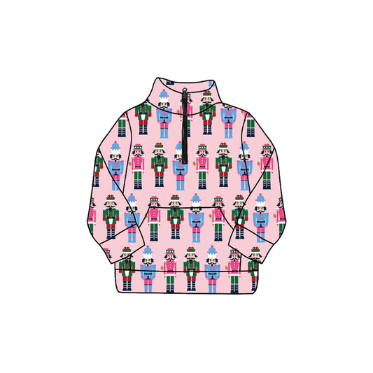 Pre-order GT1169 baby girls Soldier pink hoodies zipper top （Deadline 2025.9.12）