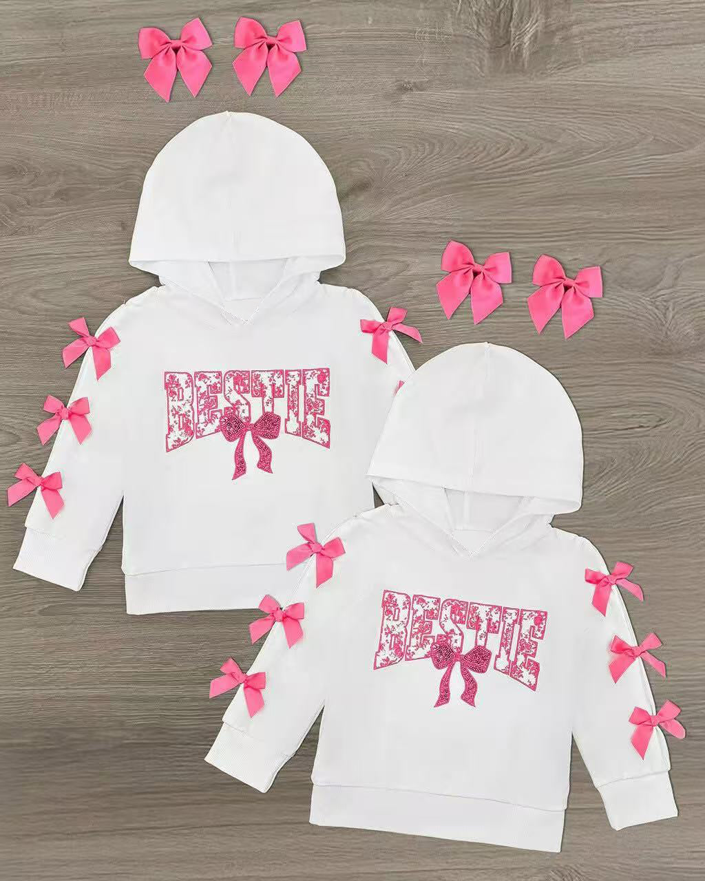 12.1 Pre-order GT1539 baby girls BESTIE bow hoodie