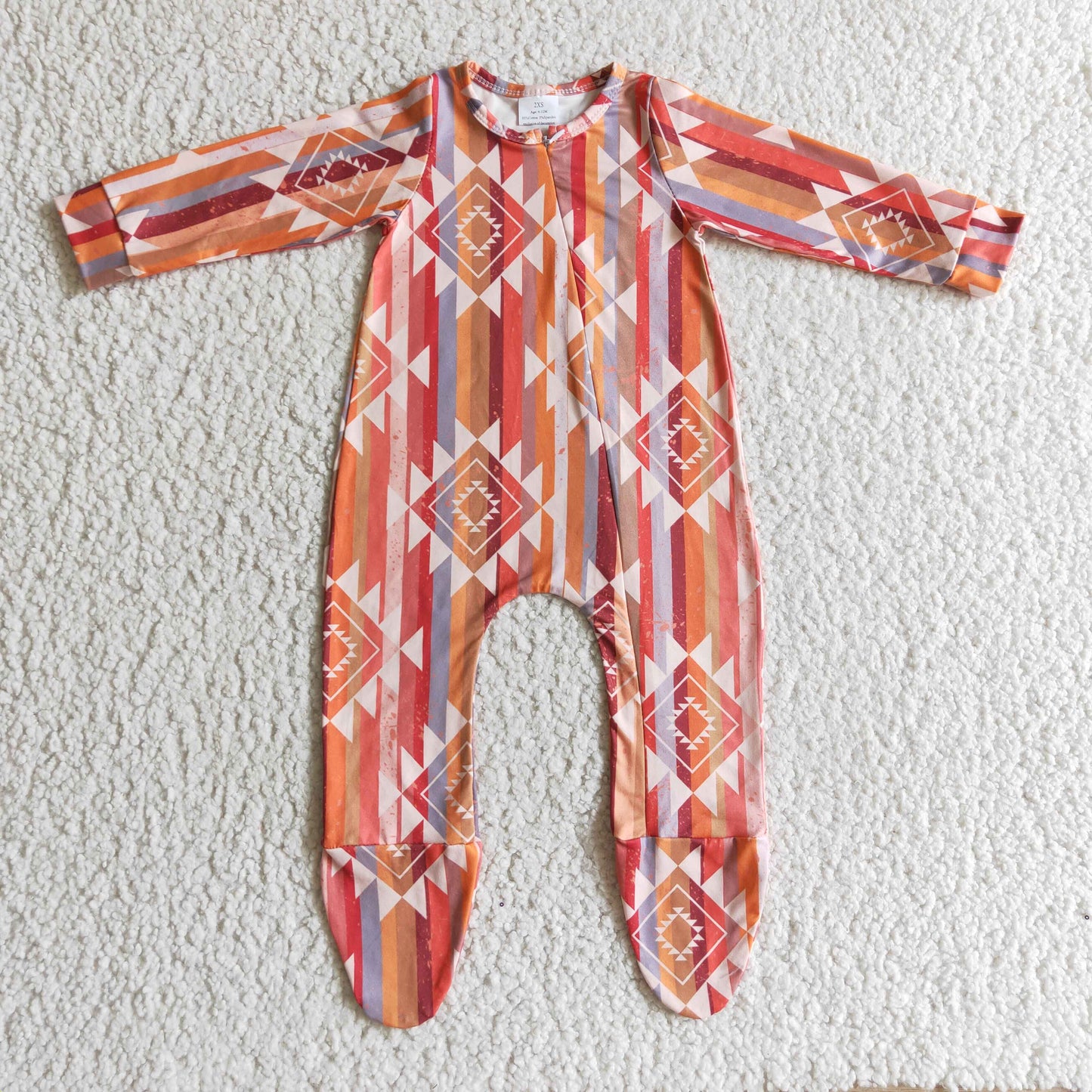 5.5 LR0168 Girls orange Rompers Long Sleeves