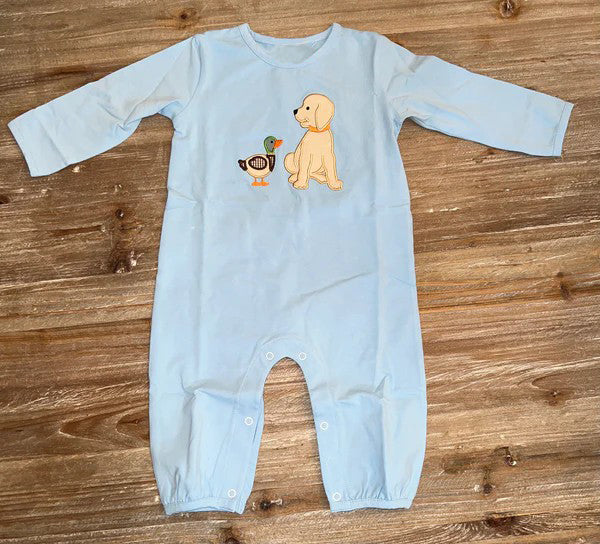 Pre-order LR0994 Baby boys dog romper embroidery