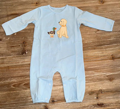 Pre-order LR0994 Baby boys dog romper embroidery