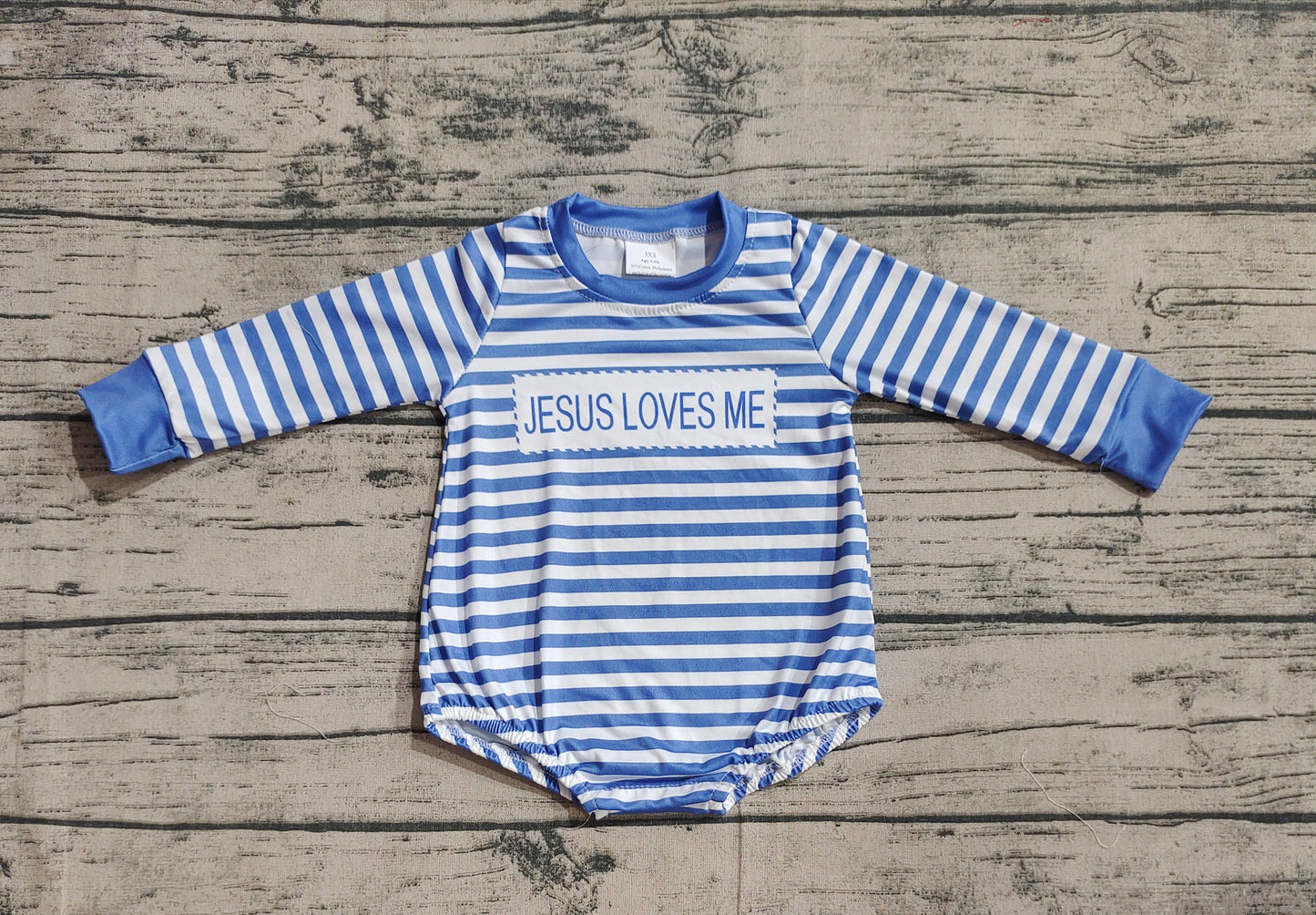 Pre-order LR1556 Baby boys Jesus love me romper