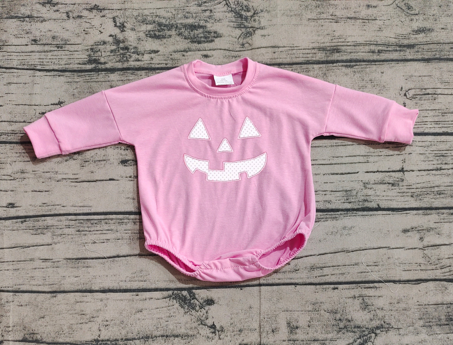 Pre-order LR1573 Baby girls pink Halloween romper embroidery