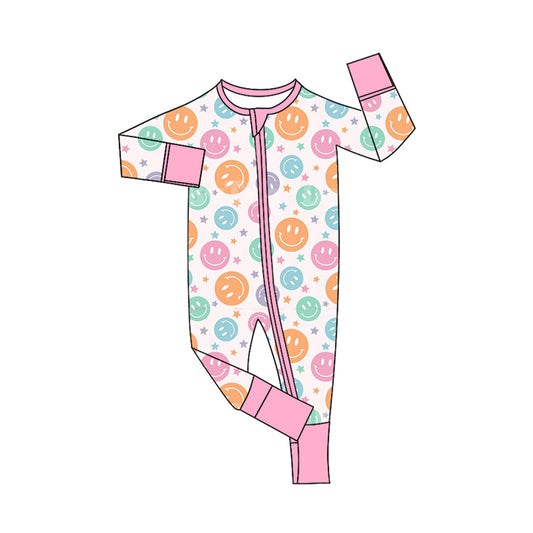 Pre-order LR1582 Baby girls smiling zipper romper ( Deadline August 17 )