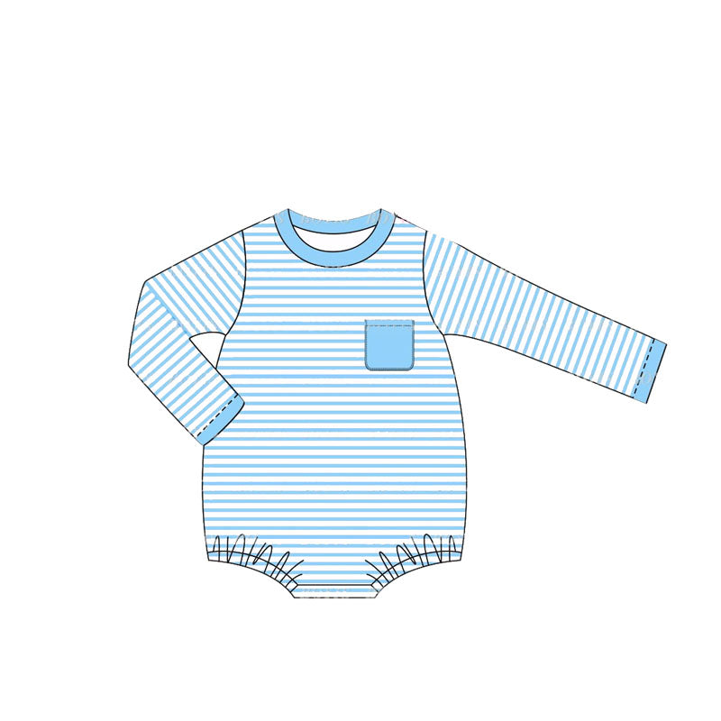 Pre-order LR1594 Baby boys blue stripe romper ( Deadline August 19 )