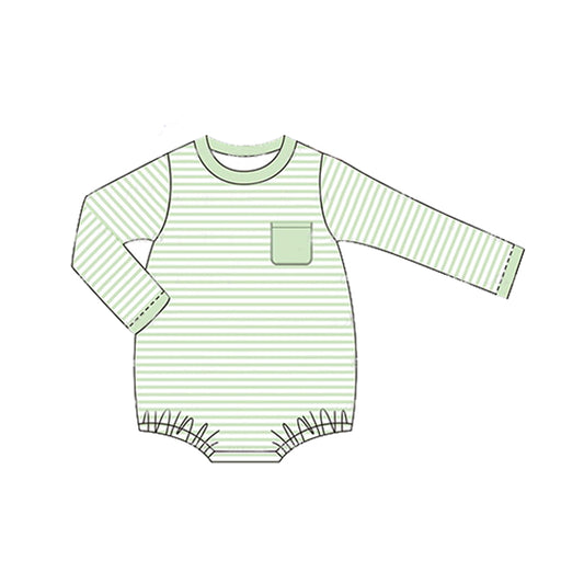 Pre-order LR1597 Baby boys green stripe romper ( Deadline August 19 )