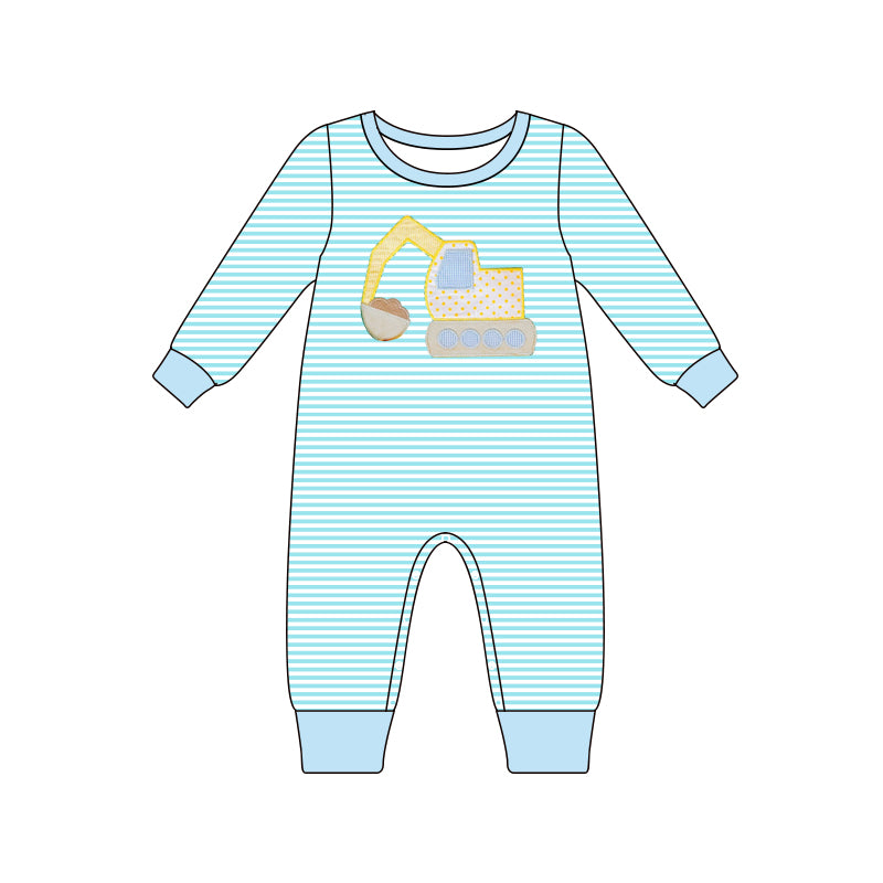 Pre-order LR1617 Baby boys dig romper embroidery