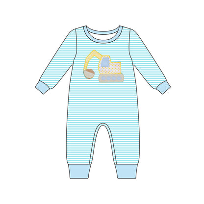 Pre-order LR1617 Baby boys dig romper embroidery