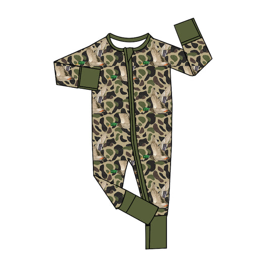 Pre-order LR1646 Baby boys camo duck zipper romper ( Deadline August 23 )