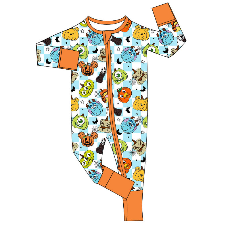 Pre-order LR1650 Baby bosy Halloween monster zipper romper