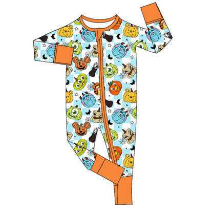 Pre-order LR1650 Baby bosy Halloween monster zipper romper