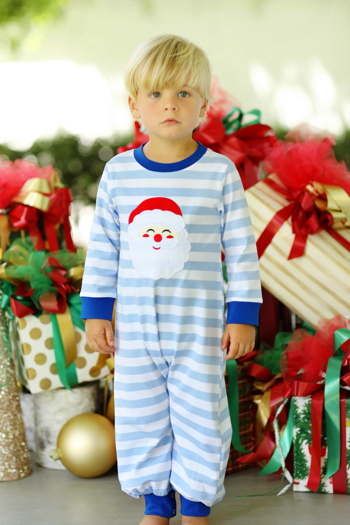 Pre-order LR1661 Baby boys Christmas santa romper embroidery