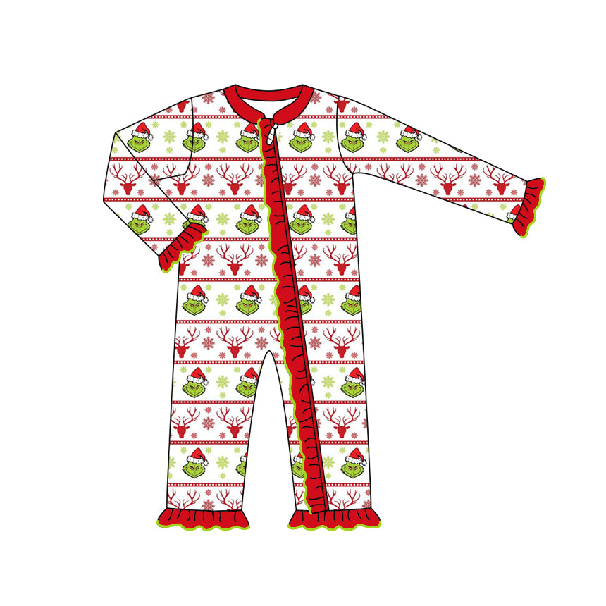 Pre-order LR1663 Baby girls Christmas zipper romper ( Deadline August 23 )