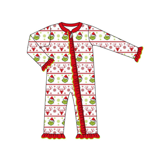 Pre-order LR1663 Baby girls Christmas zipper romper ( Deadline August 23 )