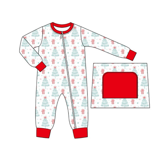 Pre-order LR1676 Baby boys Christmas tree zipper romper ( Deadline August 25 )